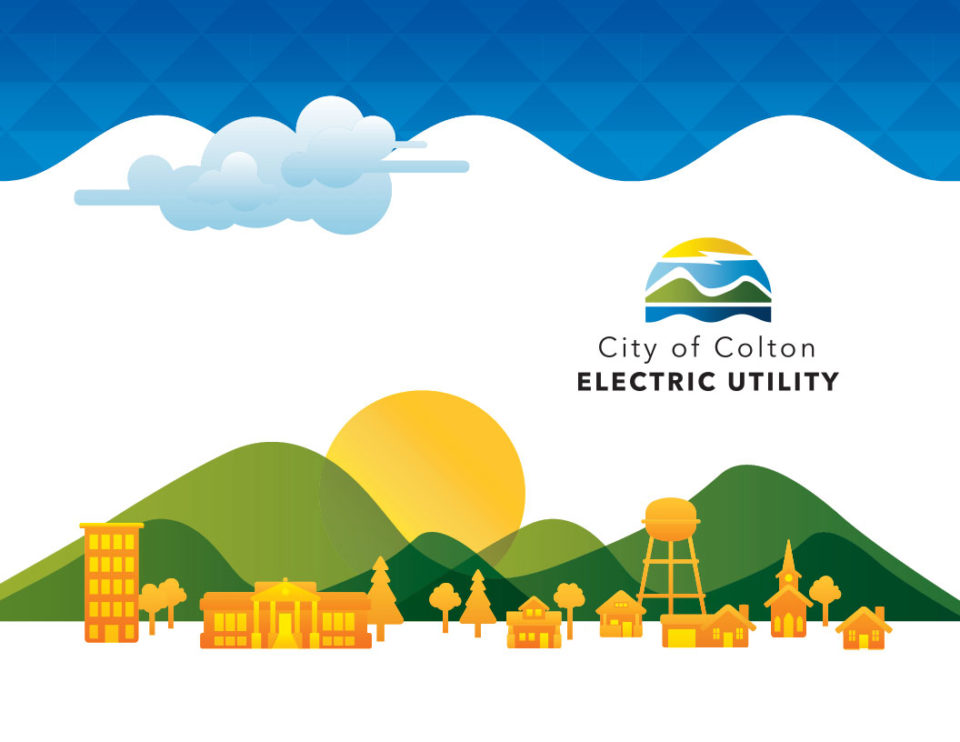 City of Colton Electric Utility illustrated cityscape